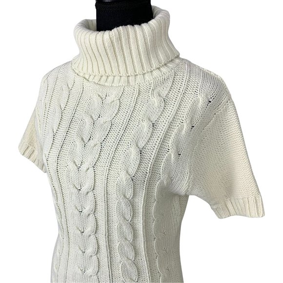 2/$25 - VINTAGE 90s-Y2K Seductions Cable Knit Short Sleeve Turtleneck - Picture 3 of 7